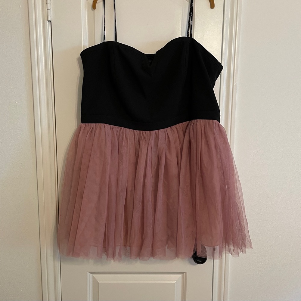City Chic size 22 black and mauve mini fit and flare